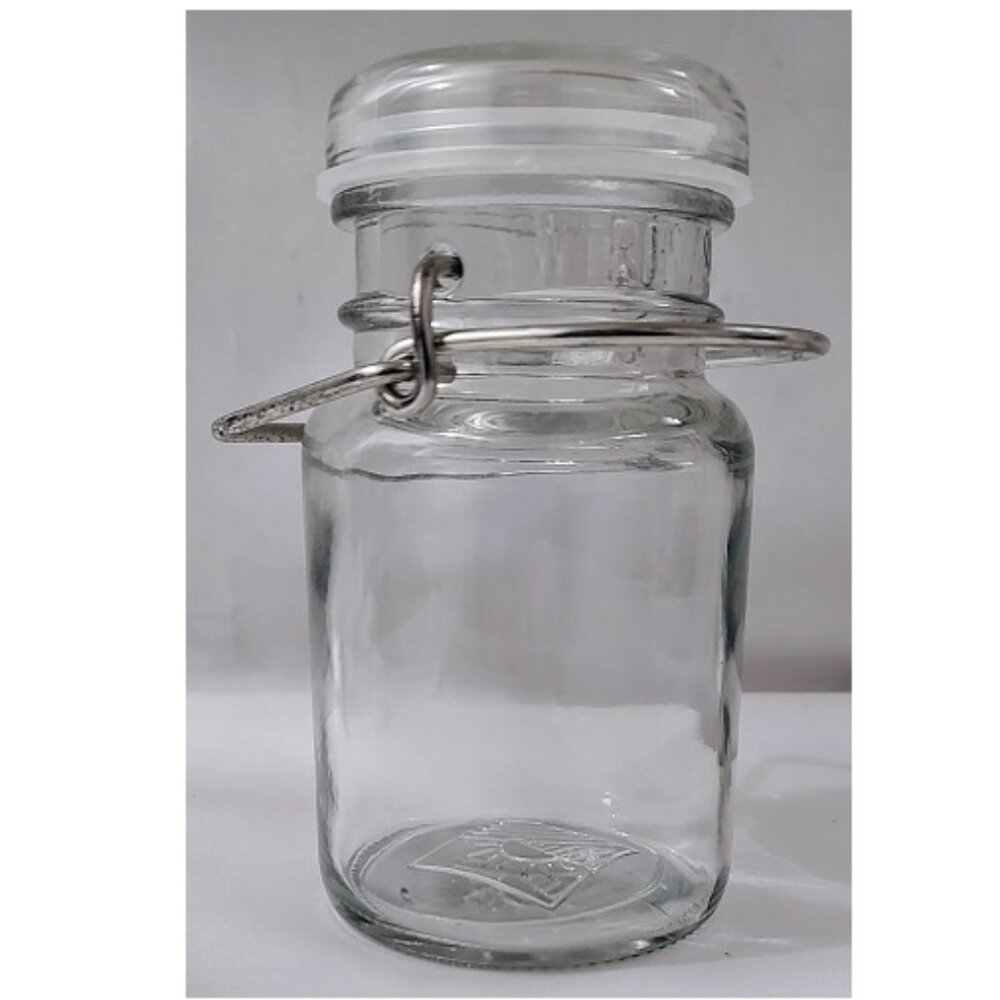 Wheaton Jar with Glass Lid and Poly Stopper